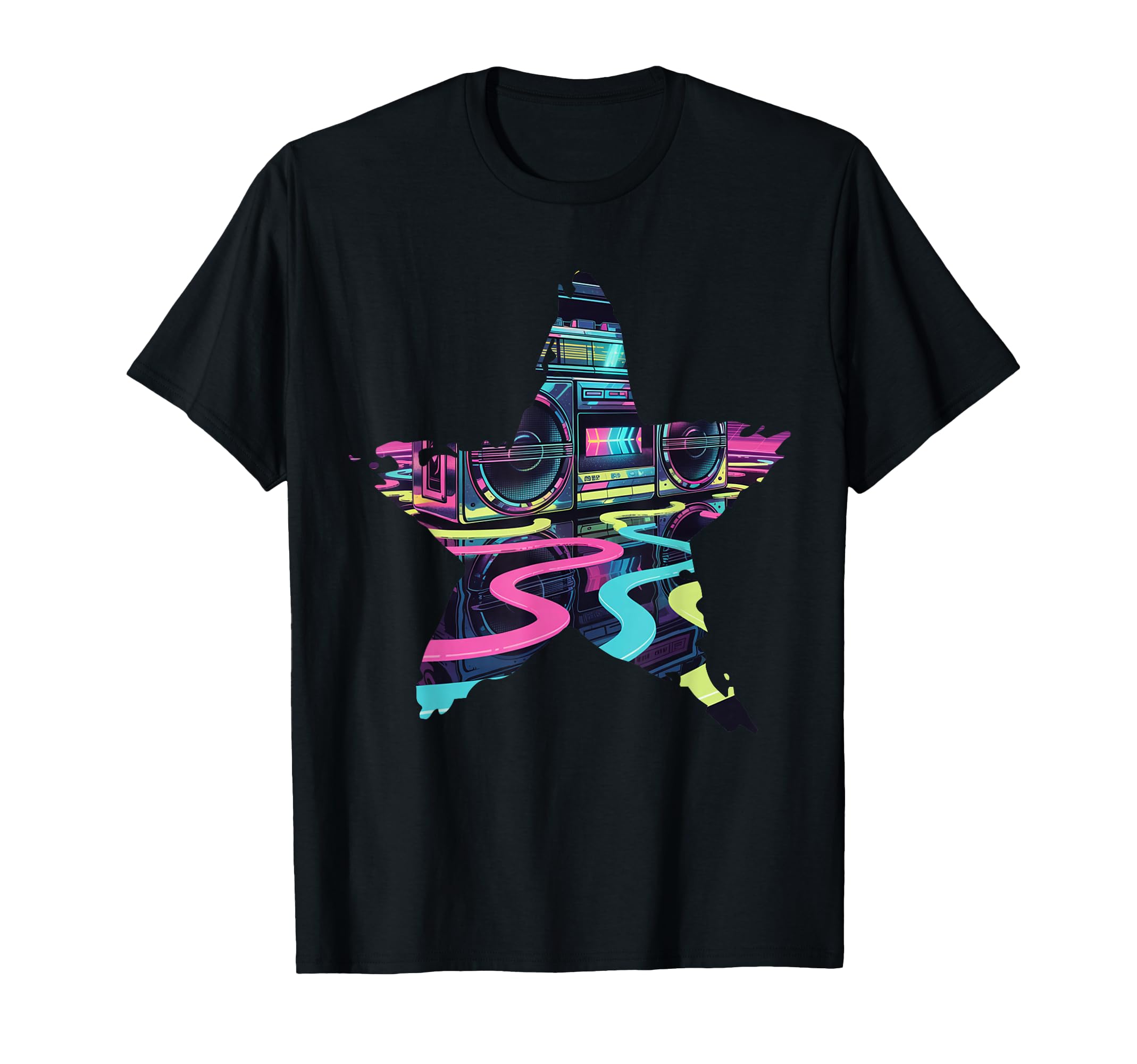Boombox Star 80S T-Shirt - Graphic Print for Adults - T-Shirt, Sweatshirt, Hoodie