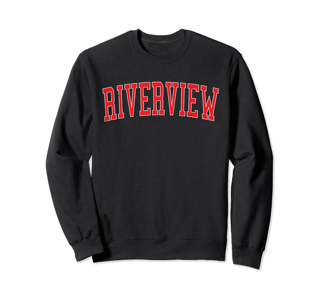 Riverview Mi Distressed Red Varsity Sweatshirt - Graphic Print Unisex - T-Shirt, Sweatshirt, Hoodie