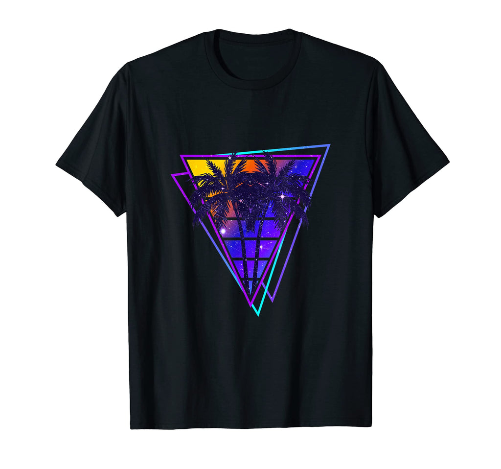 Synthwave Vaporwave Triangle Palm Trees T-Shirt - Novelty Apparel Unisex - T-Shirt, Sweatshirt, Hoodie