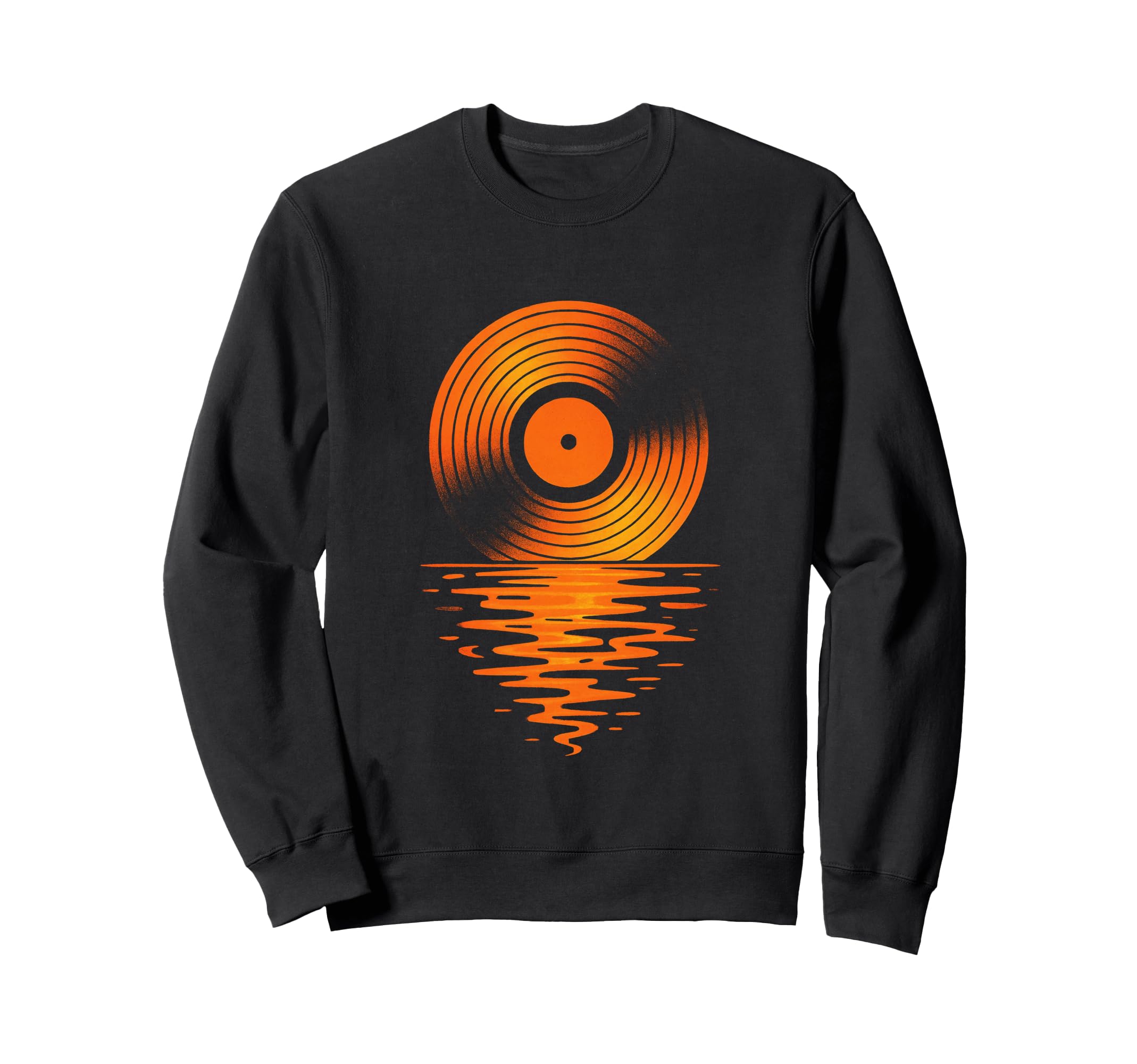 Sunset Vinyl Record Music Art Sweatshirt - Trendy Graphic Unisex - T-Shirt, Sweatshirt, Hoodie