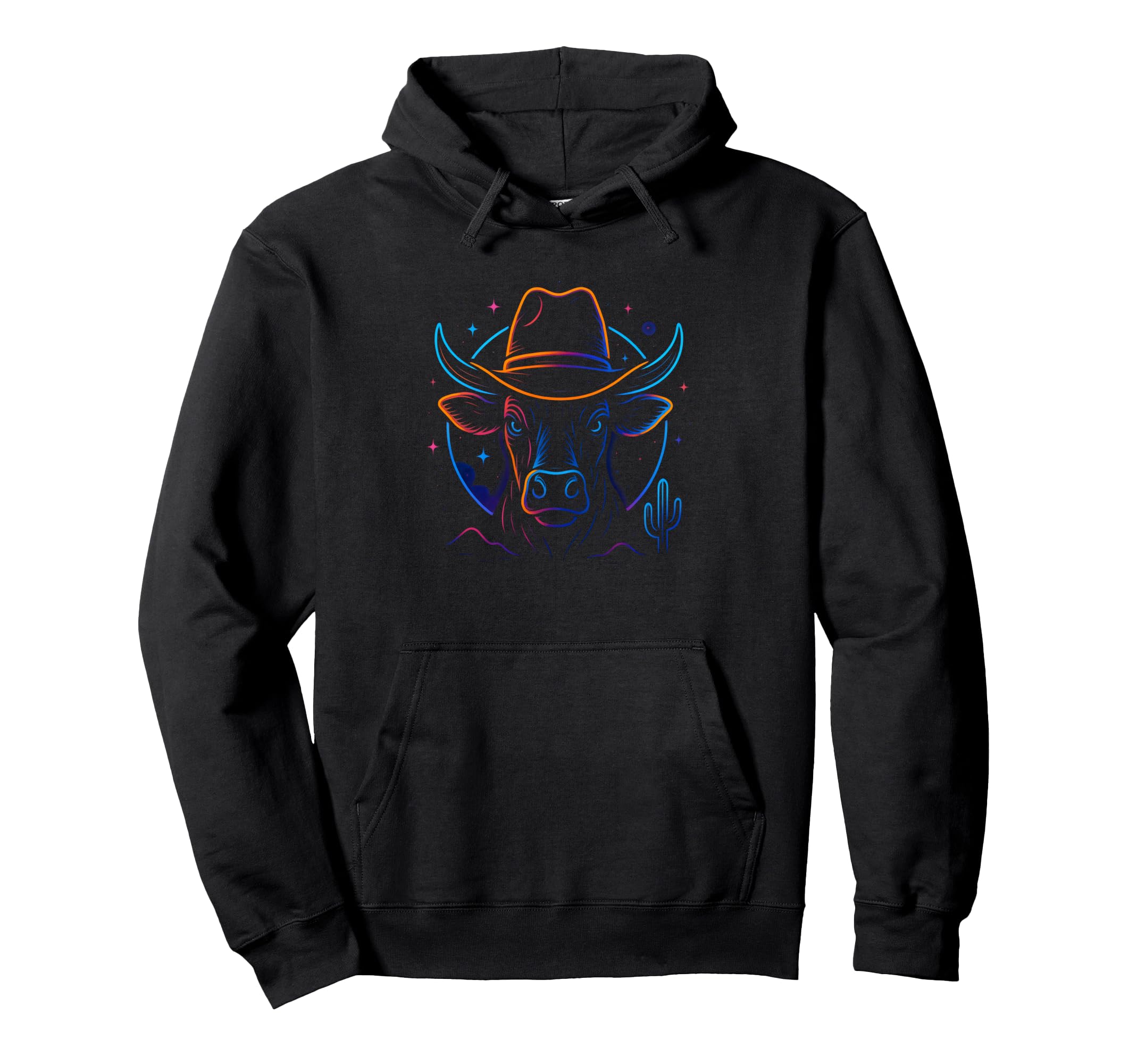 Cowboy Bull Head Western Rodeo Galaxy Hoodie - Unique Graphic Unisex - T-Shirt, Sweatshirt, Hoodie