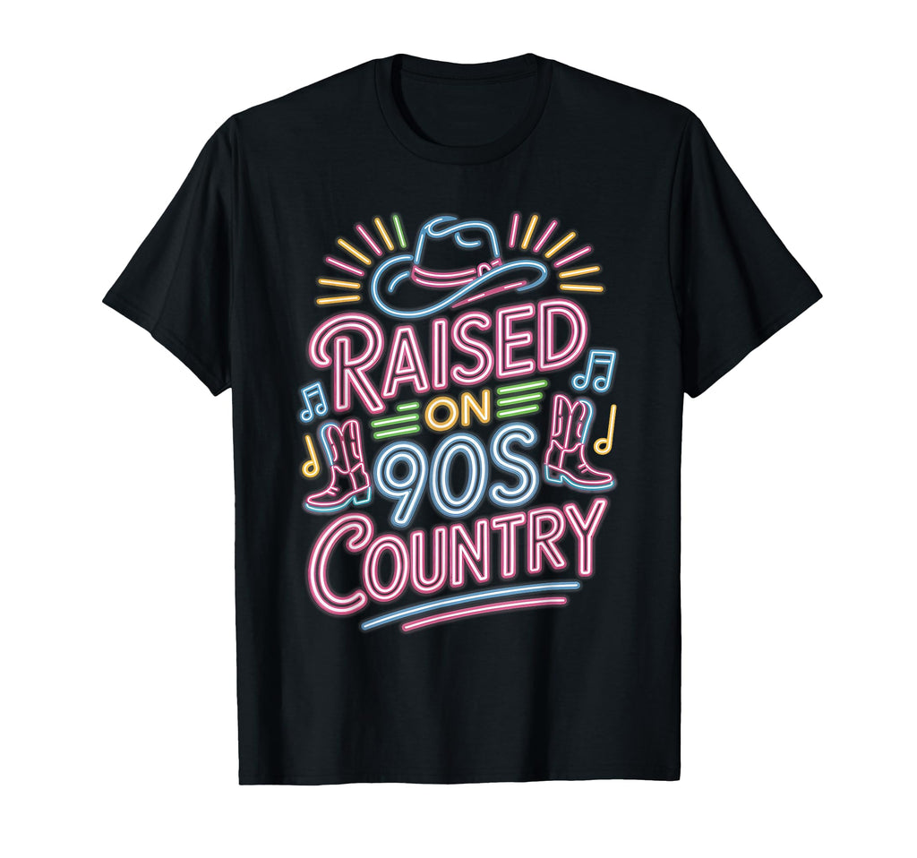 Western Cowboy Hat Boots Raised 90S T-Shirt - Fun Novelty Design Men Women - T-Shirt, Sweatshirt, Hoodie