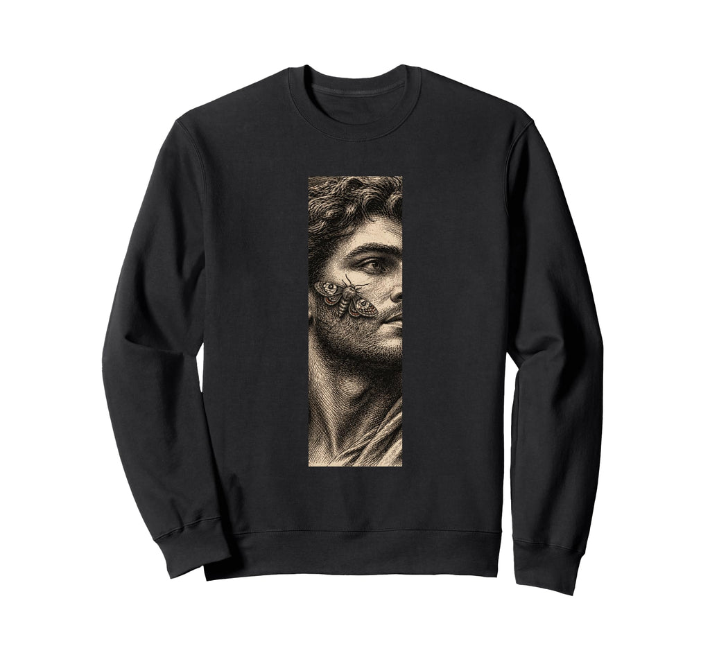 Moth Portrait Sketch Engraving Art Sweatshirt - Streetwear Style for Adults - T-Shirt, Sweatshirt, Hoodie