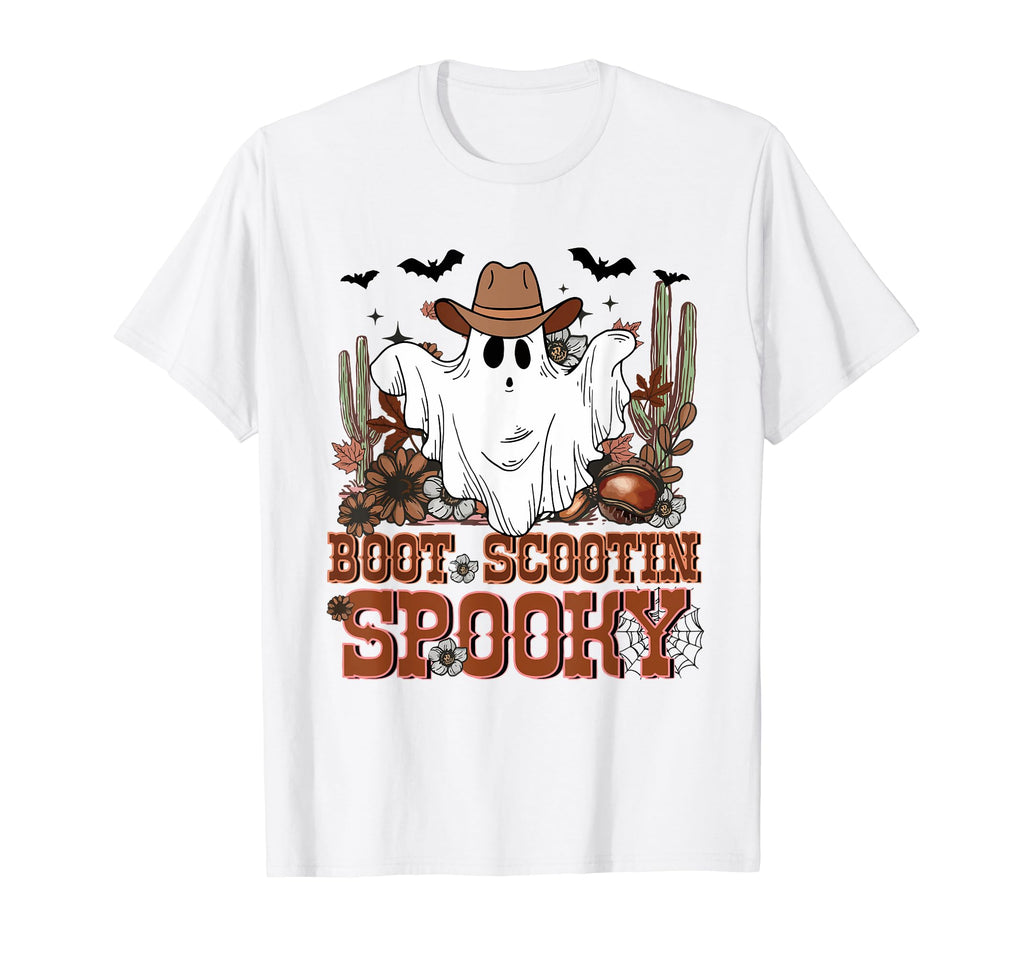 Western Halloween Cowboy Ghost Boot T-Shirt - Aesthetic Graphic Unisex - T-Shirt, Sweatshirt, Hoodie