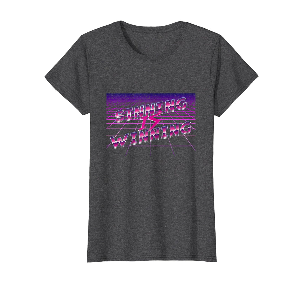 Synthwave Sinning Is Winning Vaporwave T-Shirt - Novelty Apparel Unisex - T-Shirt, Sweatshirt, Hoodie