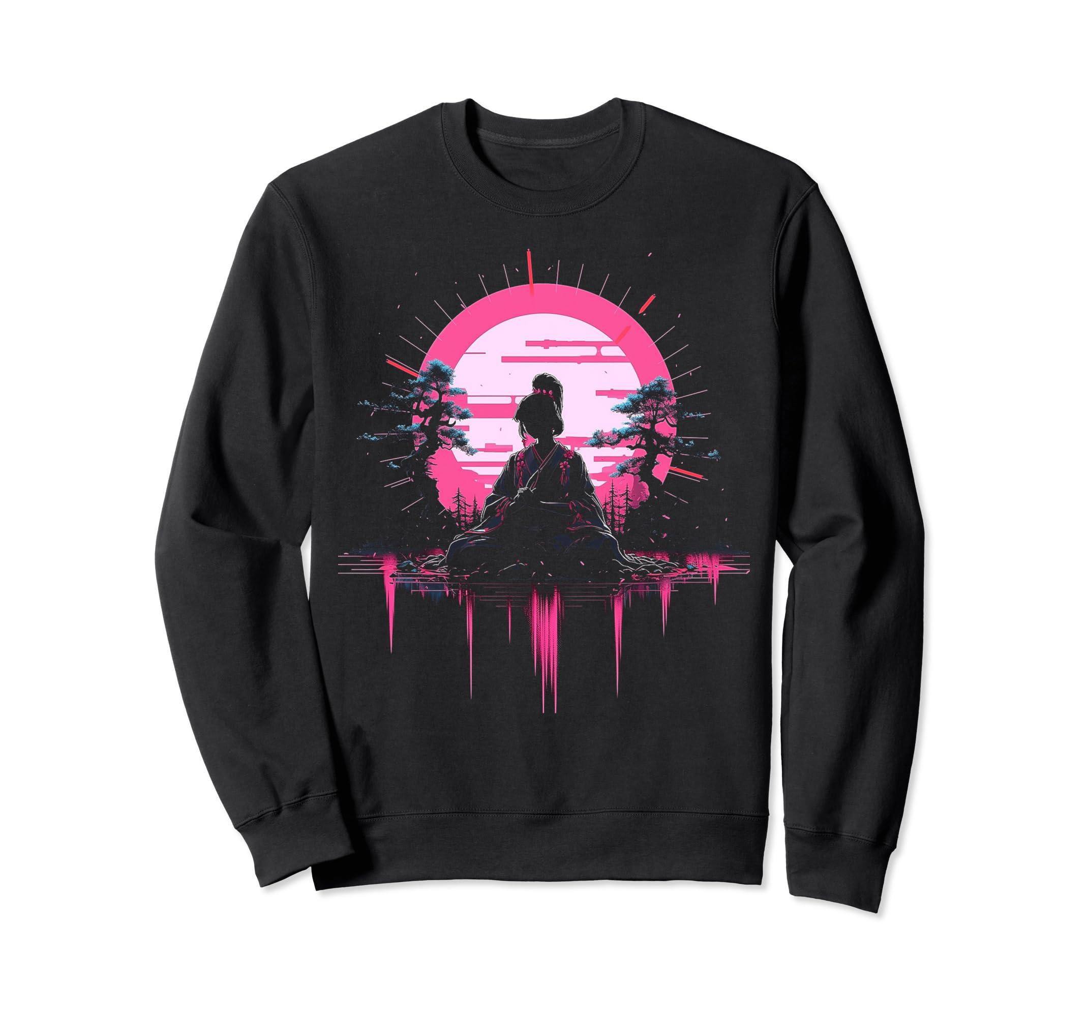 Vaporwave Geisha 80S Synthwave 36 Sweatshirt - Custom Art Print for Adults - T-Shirt, Sweatshirt, Hoodie