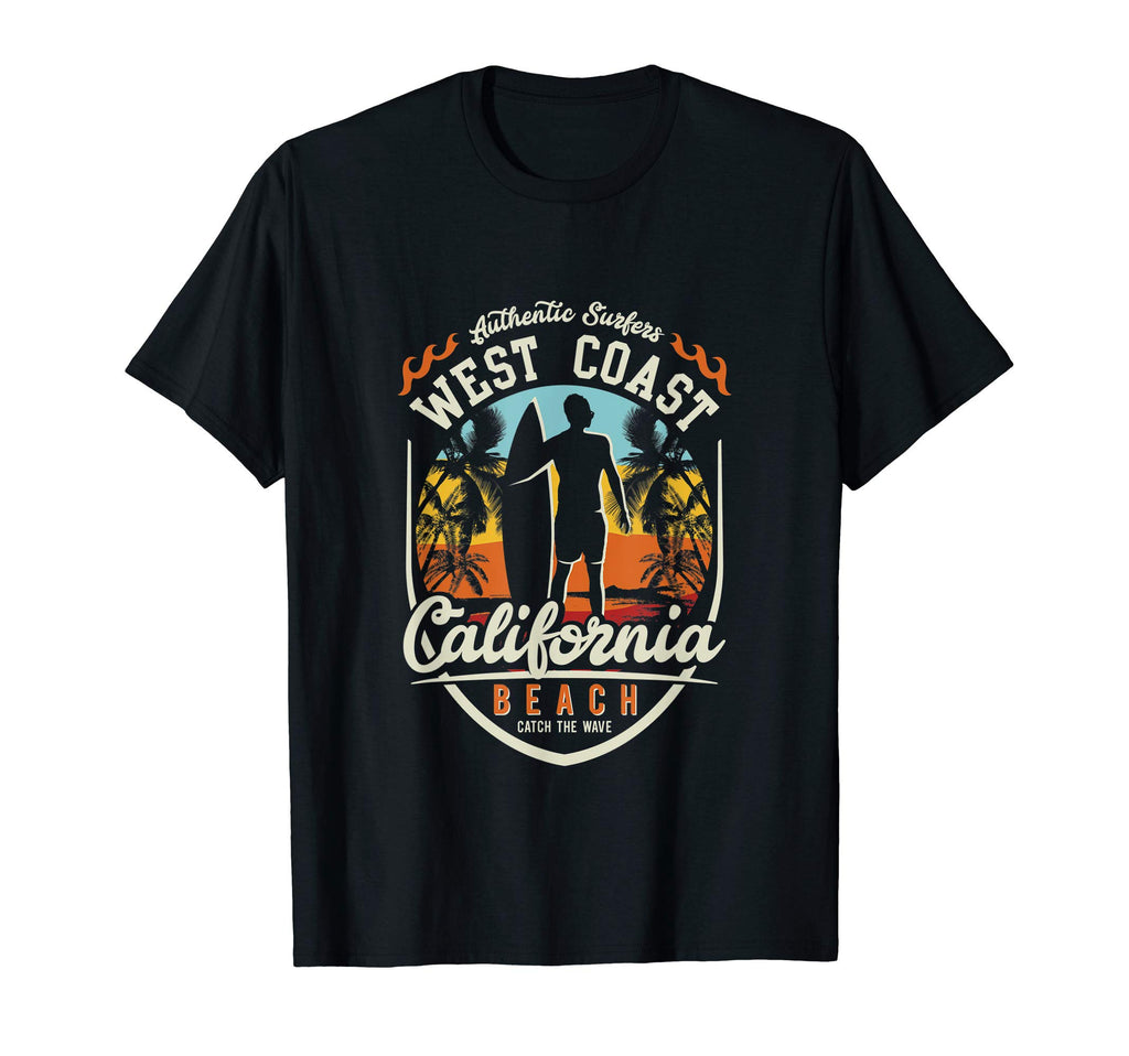 West Coast California Beach Surfer Surf T-Shirt - Graphic Print for Adults - T-Shirt, Sweatshirt, Hoodie