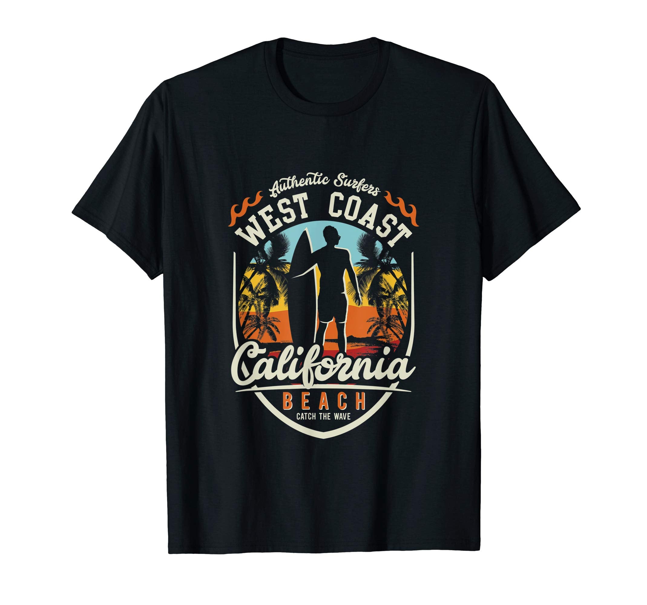 West Coast California Beach Surfer Surf T-Shirt - Graphic Print for Adults - T-Shirt, Sweatshirt, Hoodie