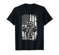 Muscle Car Piston American Flag Funny T-Shirt - Minimalist Print Unisex - T-Shirt, Sweatshirt, Hoodie