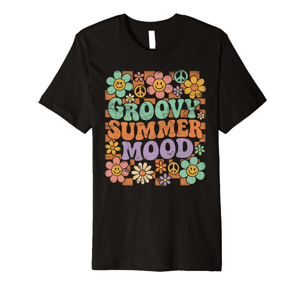 Groovy Summer Mood 70S Distressed T-Shirt - Trendy Graphic Men Women - T-Shirt, Sweatshirt, Hoodie