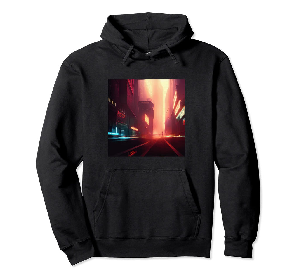Retrowave Synthwave 80S Future City Hoodie - Aesthetic Graphic Unisex - T-Shirt, Sweatshirt, Hoodie