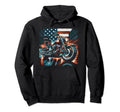 Motorcycle Rider American Flag Hoodie - Streetwear Style for Adults - T-Shirt, Sweatshirt, Hoodie