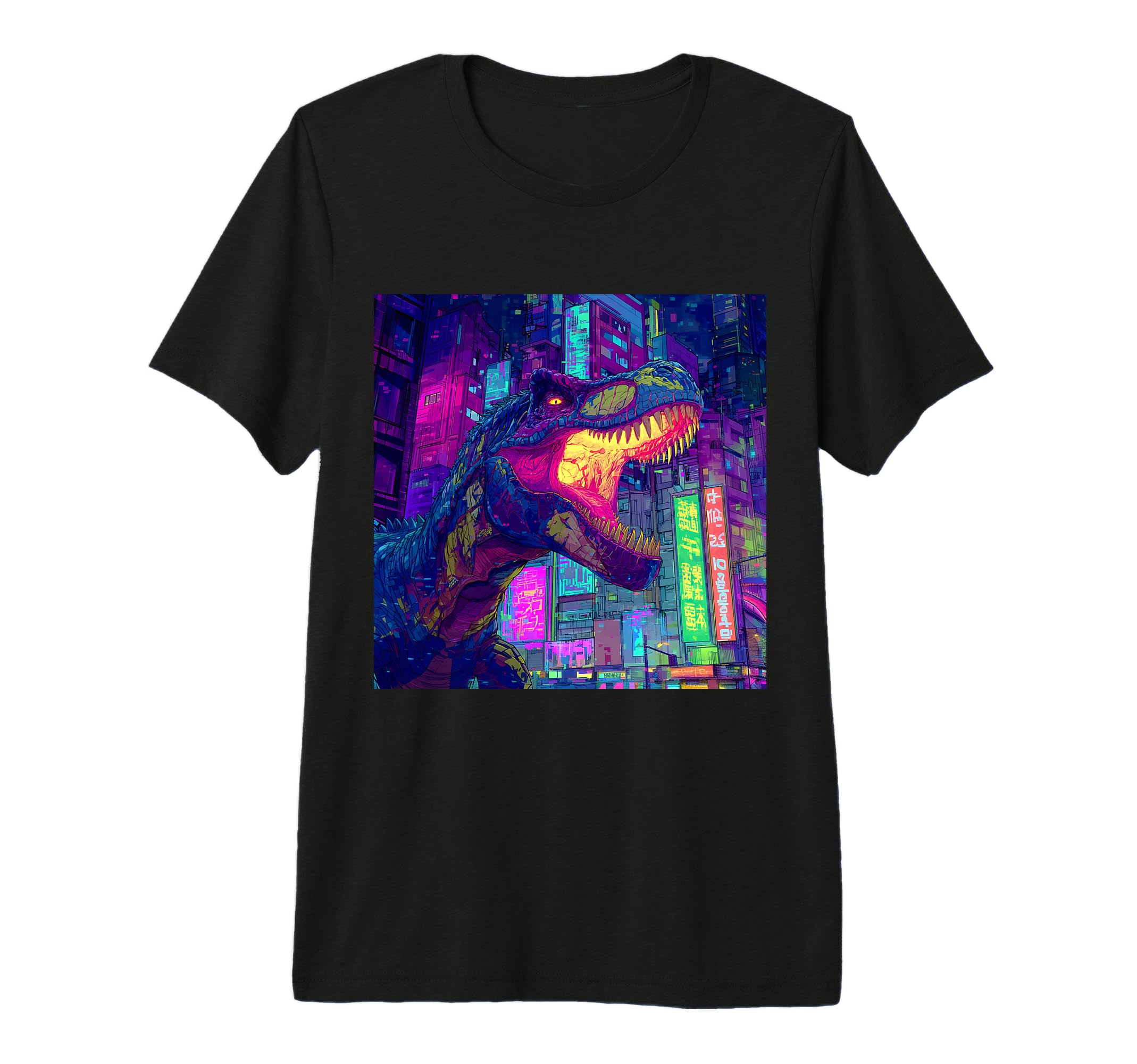 80S Synthwave Tyrannosaurus Rex T-Shirt - Aesthetic Graphic Men Women - T-Shirt, Sweatshirt, Hoodie