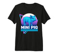 Mini Pig Synthwave Aesthetic Pet Lover T-Shirt - Novelty Apparel Unisex - T-Shirt, Sweatshirt, Hoodie