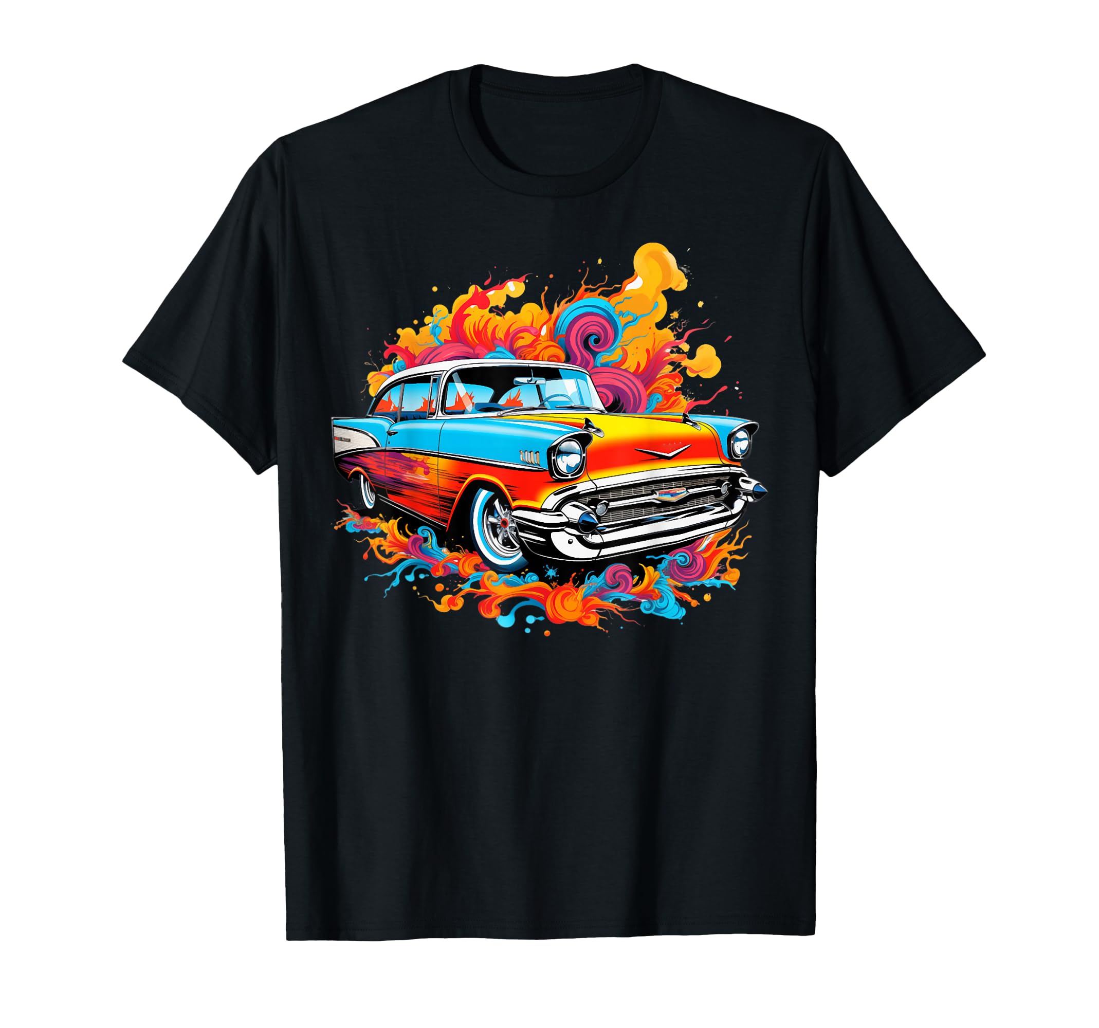 1955 55 Bel Air Tie Dye 50S T-Shirt - Custom Art Print for Adults - T-Shirt, Sweatshirt, Hoodie