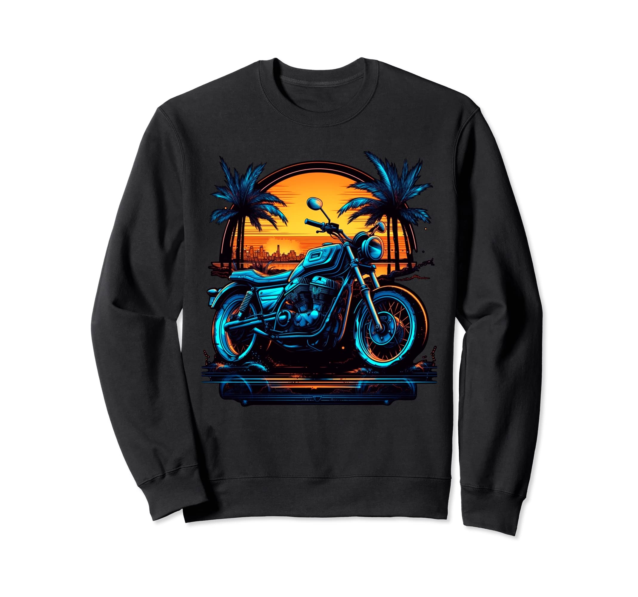 Motorcycle Bike Synthwave Biker Sweatshirt - Novelty Apparel Unisex - T-Shirt, Sweatshirt, Hoodie
