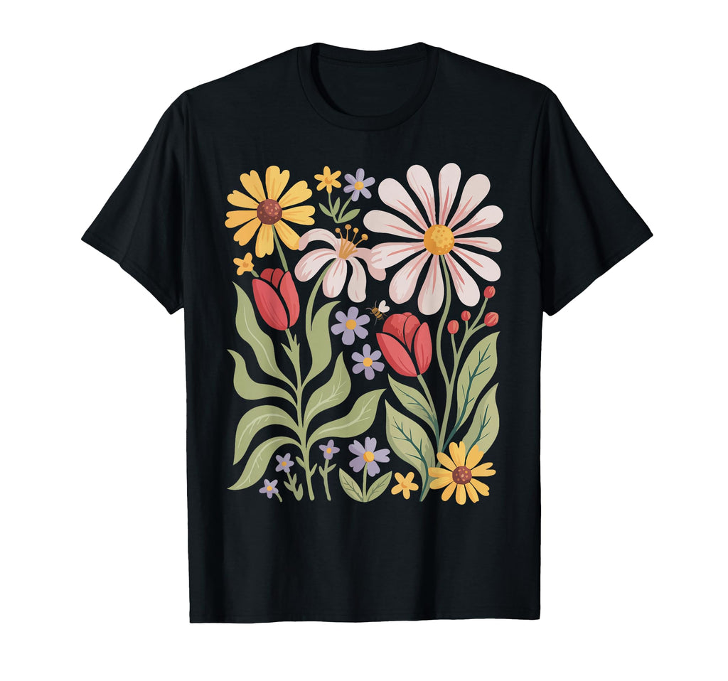 Wildflowers Flowers Pattern Summer Spring T-Shirt - Graphic Print Unisex - T-Shirt, Sweatshirt, Hoodie