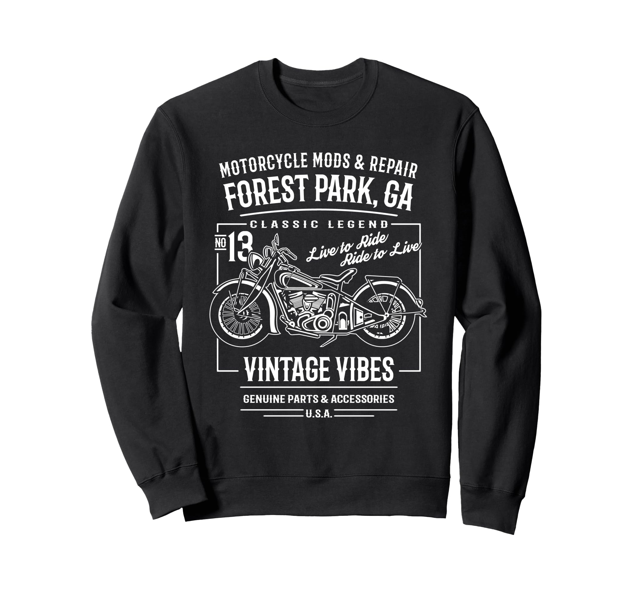 Forest Park Ga Usa Motorcycle Sweatshirt - Casual Everyday Wear for Adults - T-Shirt, Sweatshirt, Hoodie