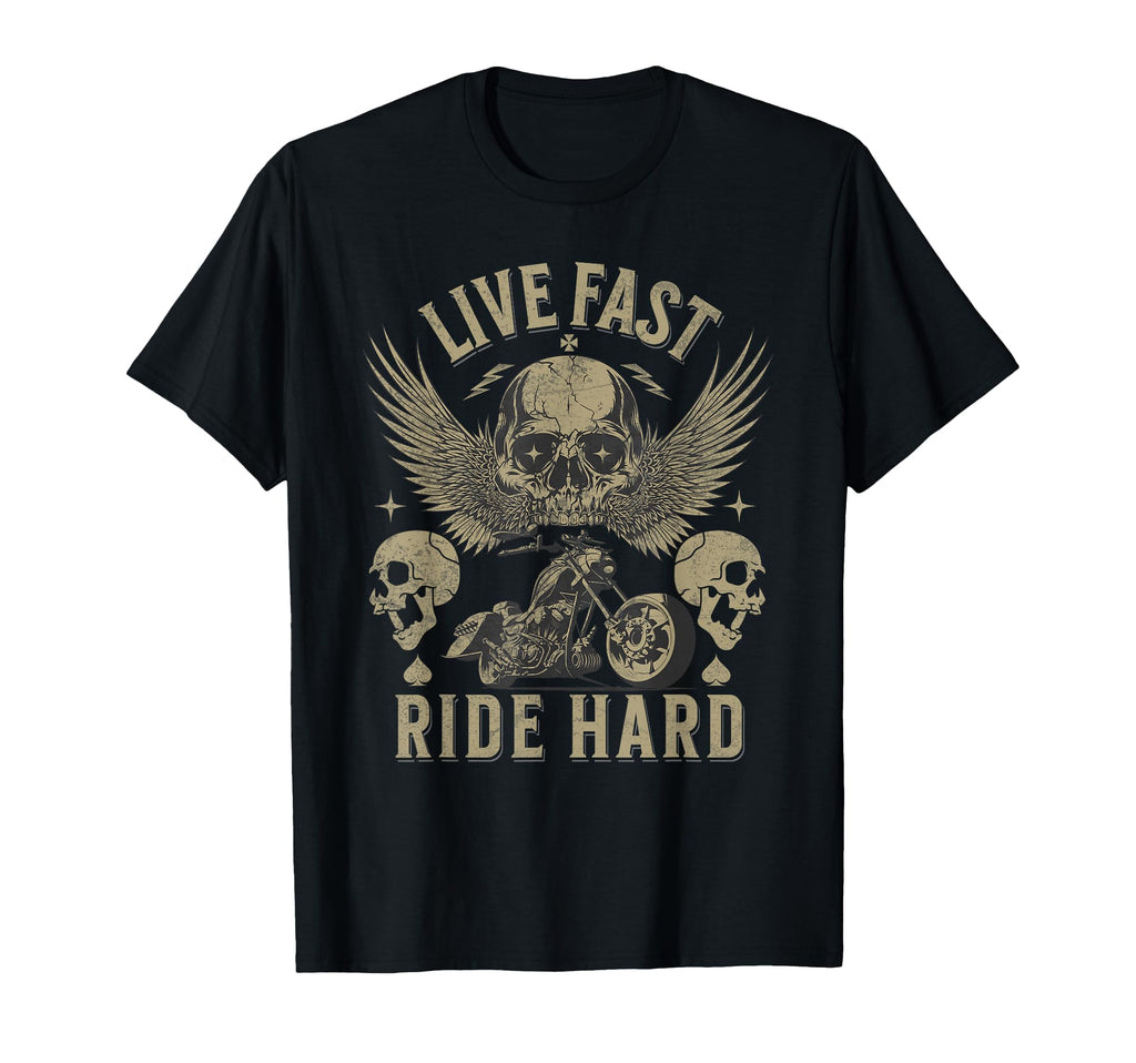 Live Fast Ride Hard Motorcycle Riding T-Shirt - Graphic Print Men Women - T-Shirt, Sweatshirt, Hoodie
