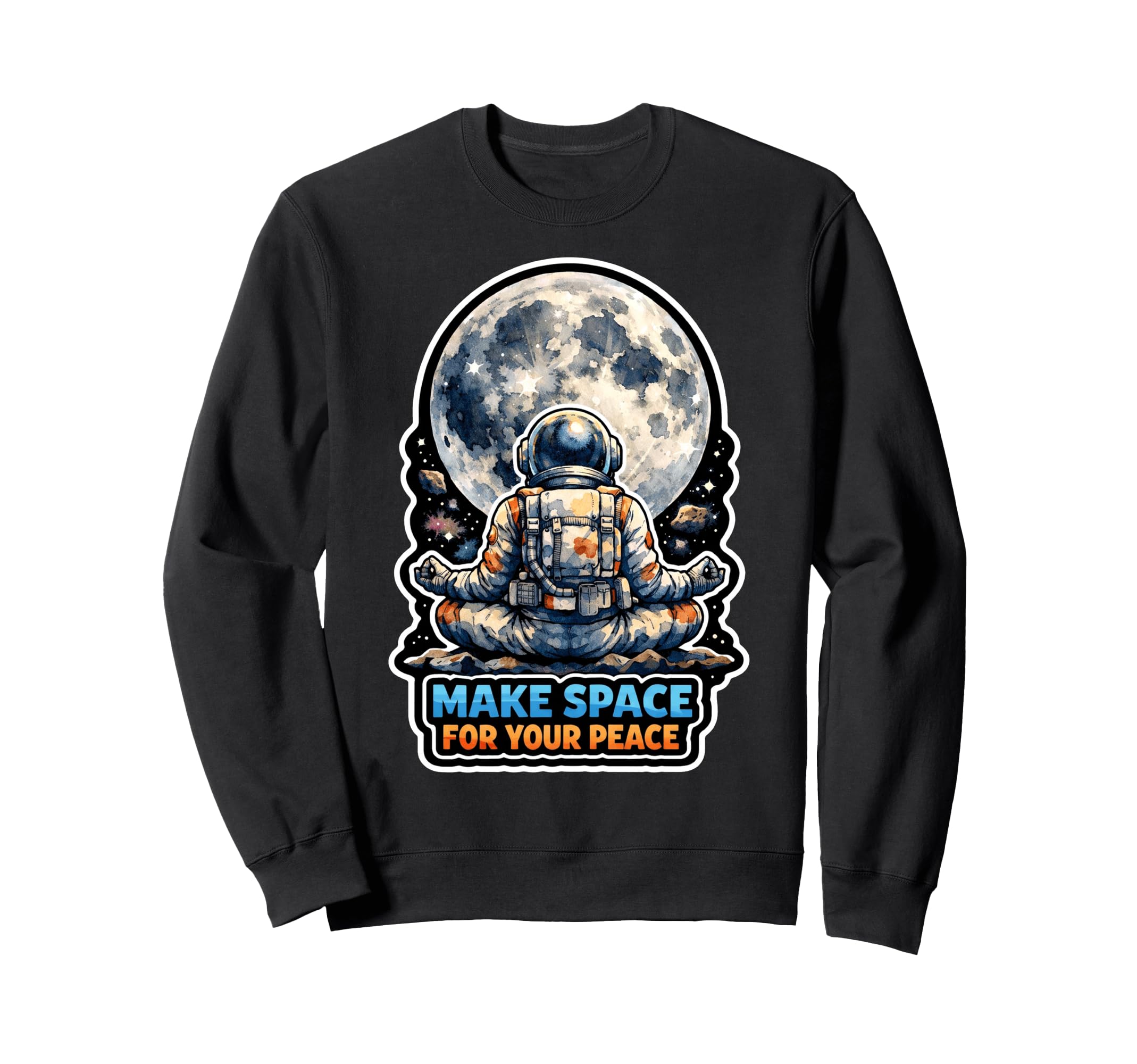 Moon Meditation Lunar Mindfulness Sweatshirt - Aesthetic Graphic Men Women - T-Shirt, Sweatshirt, Hoodie