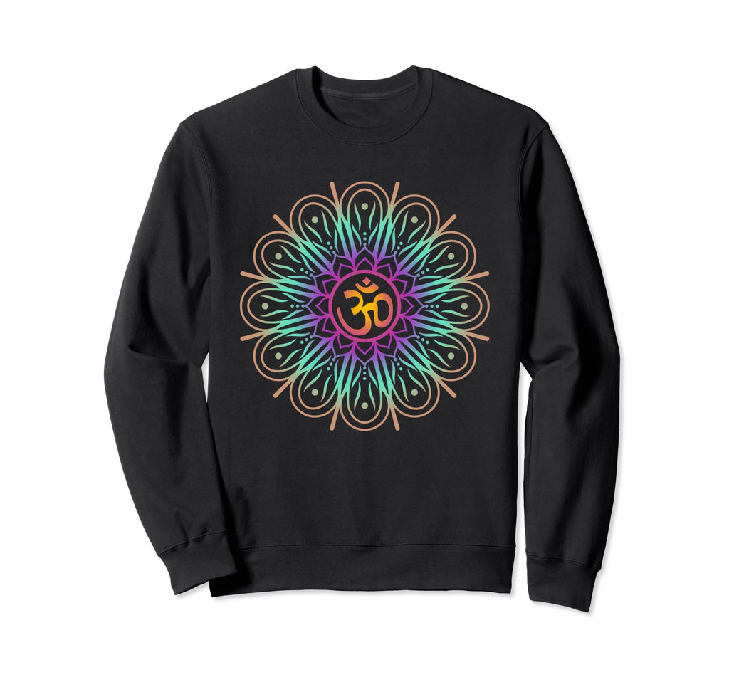 Om Symbol Colorful Mandala Geometry Sweatshirt - Graphic Print Unisex - T-Shirt, Sweatshirt, Hoodie
