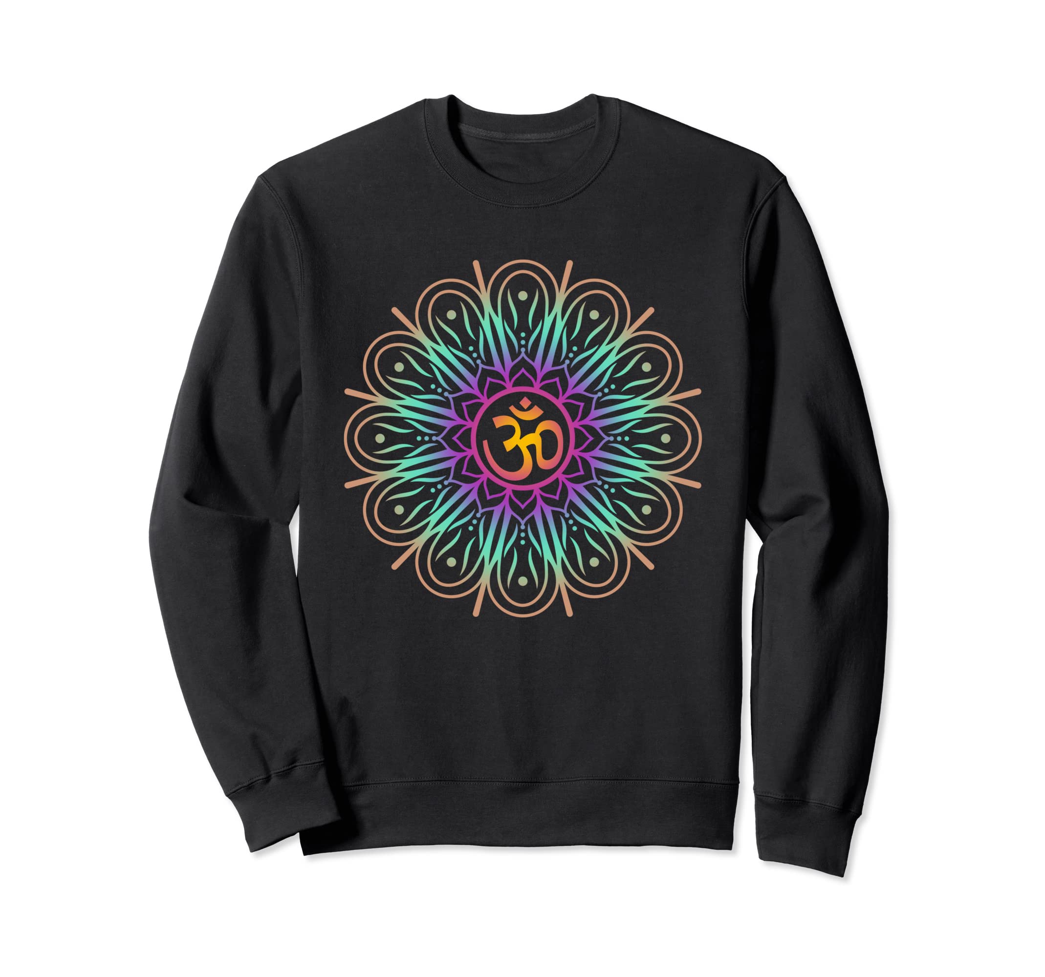 Om Symbol Colorful Mandala Geometry Sweatshirt - Graphic Print Unisex - T-Shirt, Sweatshirt, Hoodie
