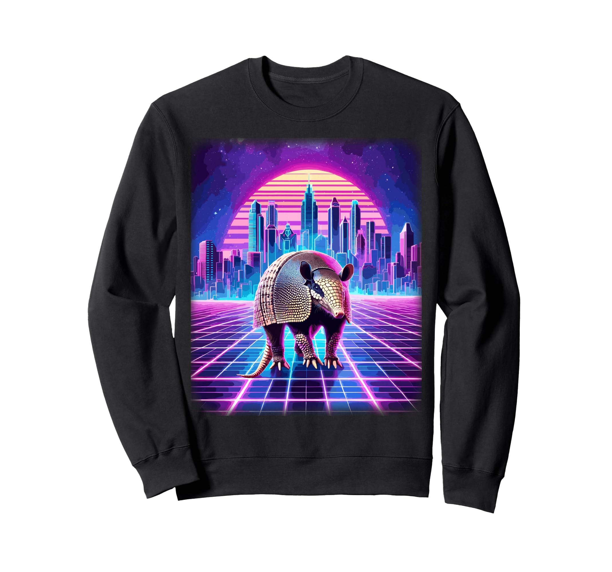 Synthwave Aesthetic Armadillo Sweatshirt - Minimalist Print for Adults - T-Shirt, Sweatshirt, Hoodie