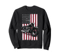 Patriotic Motorcycle Usa Flag Sweatshirt - Minimalist Print Men Women - T-Shirt, Sweatshirt, Hoodie