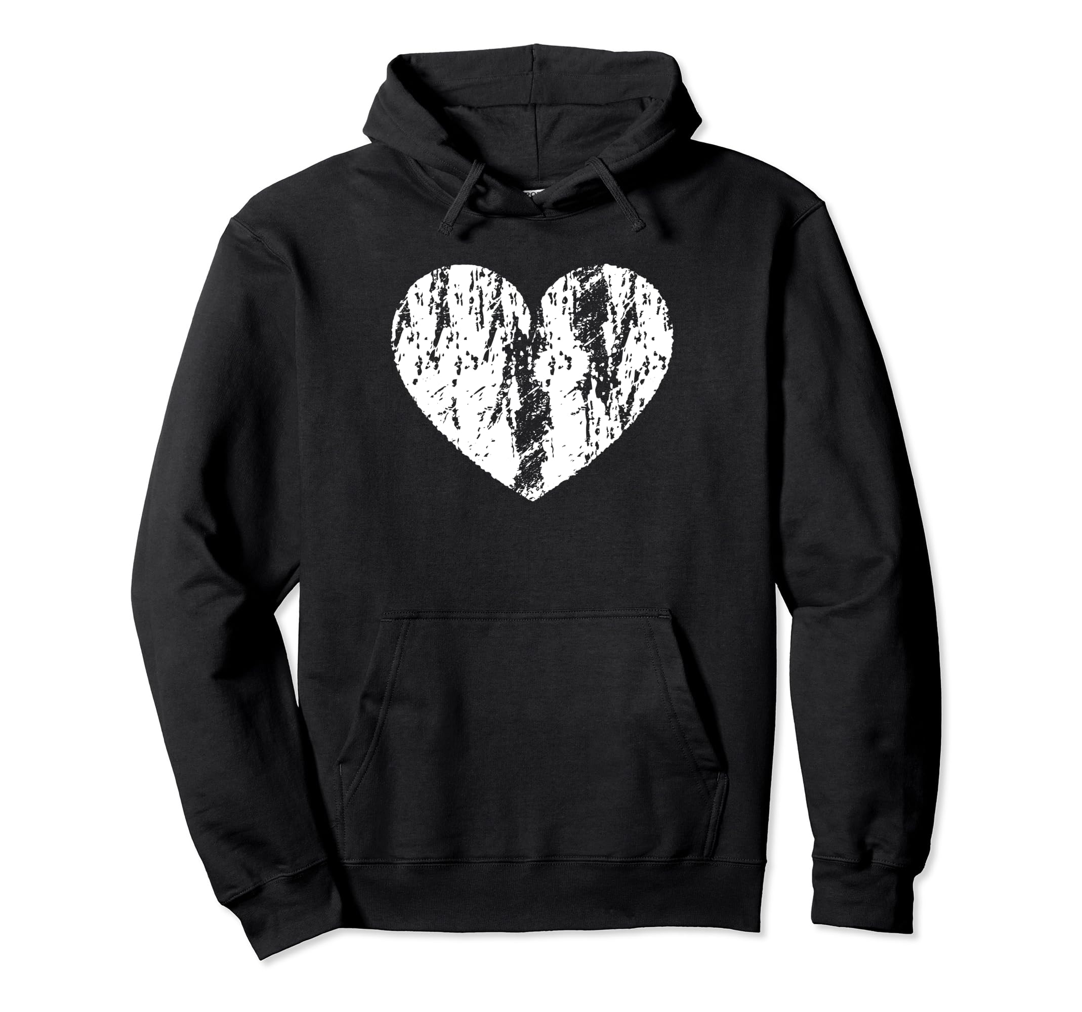 Red Love Heart Distressed Valentines Hoodie - Casual Everyday Wear Unisex - T-Shirt, Sweatshirt, Hoodie