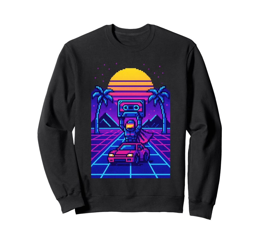 80S Synthwave Sweatshirt - Unique Graphic for Adults - T-Shirt, Sweatshirt, Hoodie