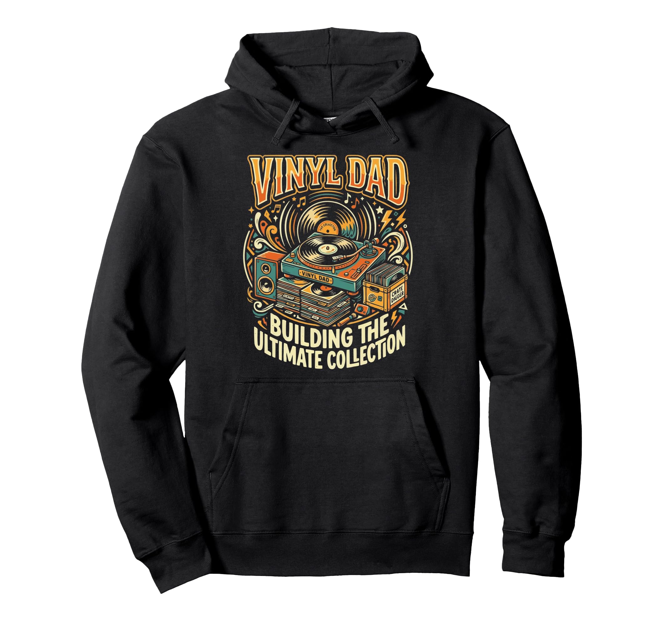Vinyl Record Player Vinyl Collector Hoodie - Custom Art Print for Adults - T-Shirt, Sweatshirt, Hoodie