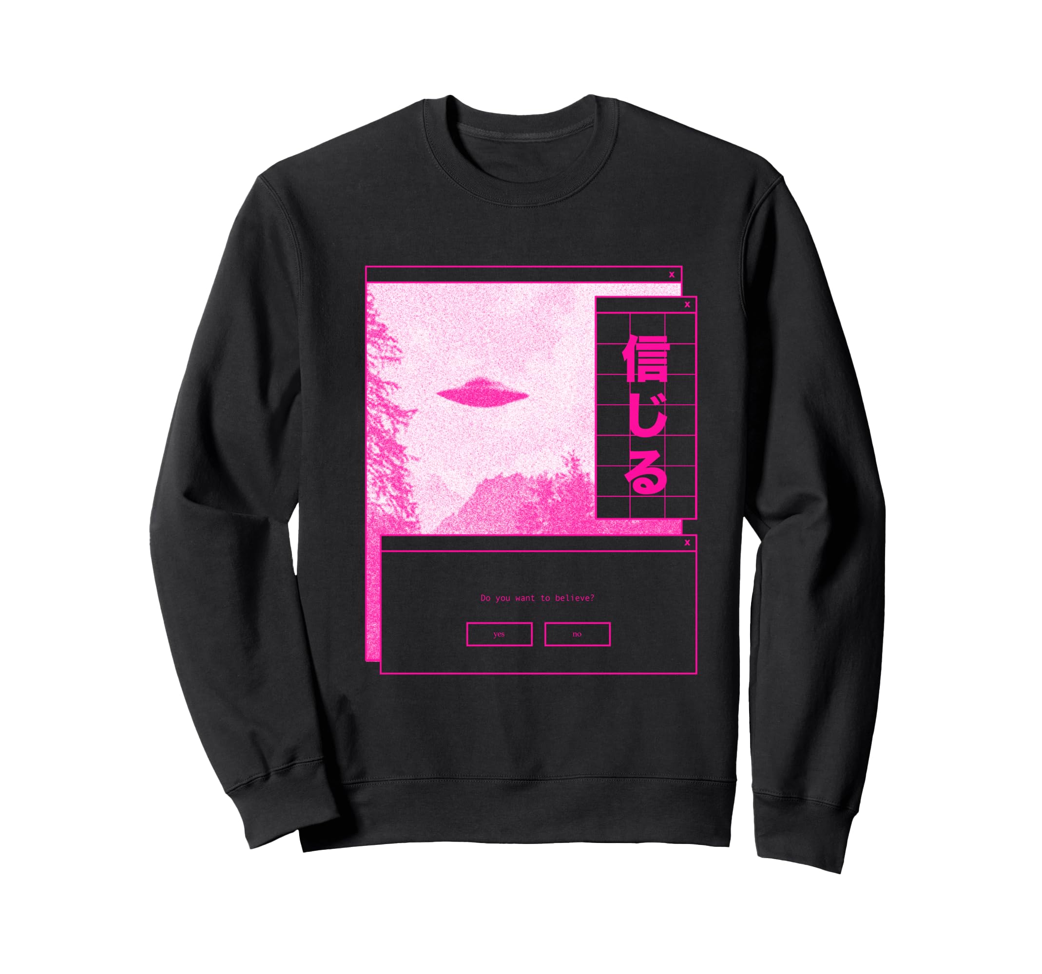Ufo Vaporwave Aesthetic Japanese 80S Sweatshirt - Unique Graphic Unisex - T-Shirt, Sweatshirt, Hoodie