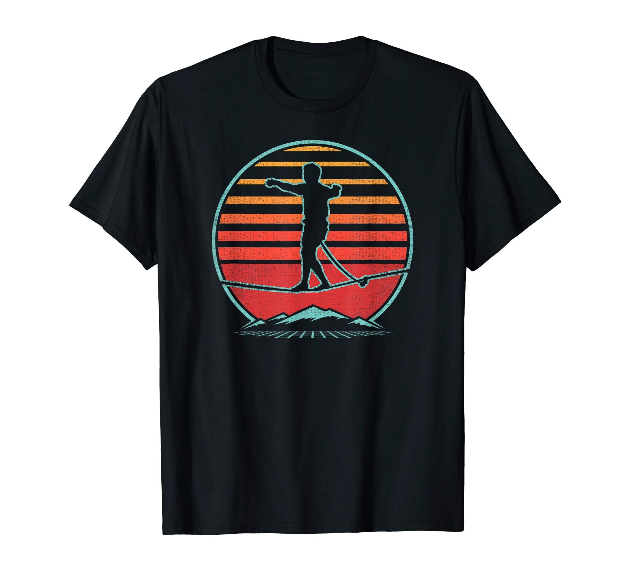 Slacklining 80S Slackliner Gift T-Shirt - Custom Art Print Unisex - T-Shirt, Sweatshirt, Hoodie