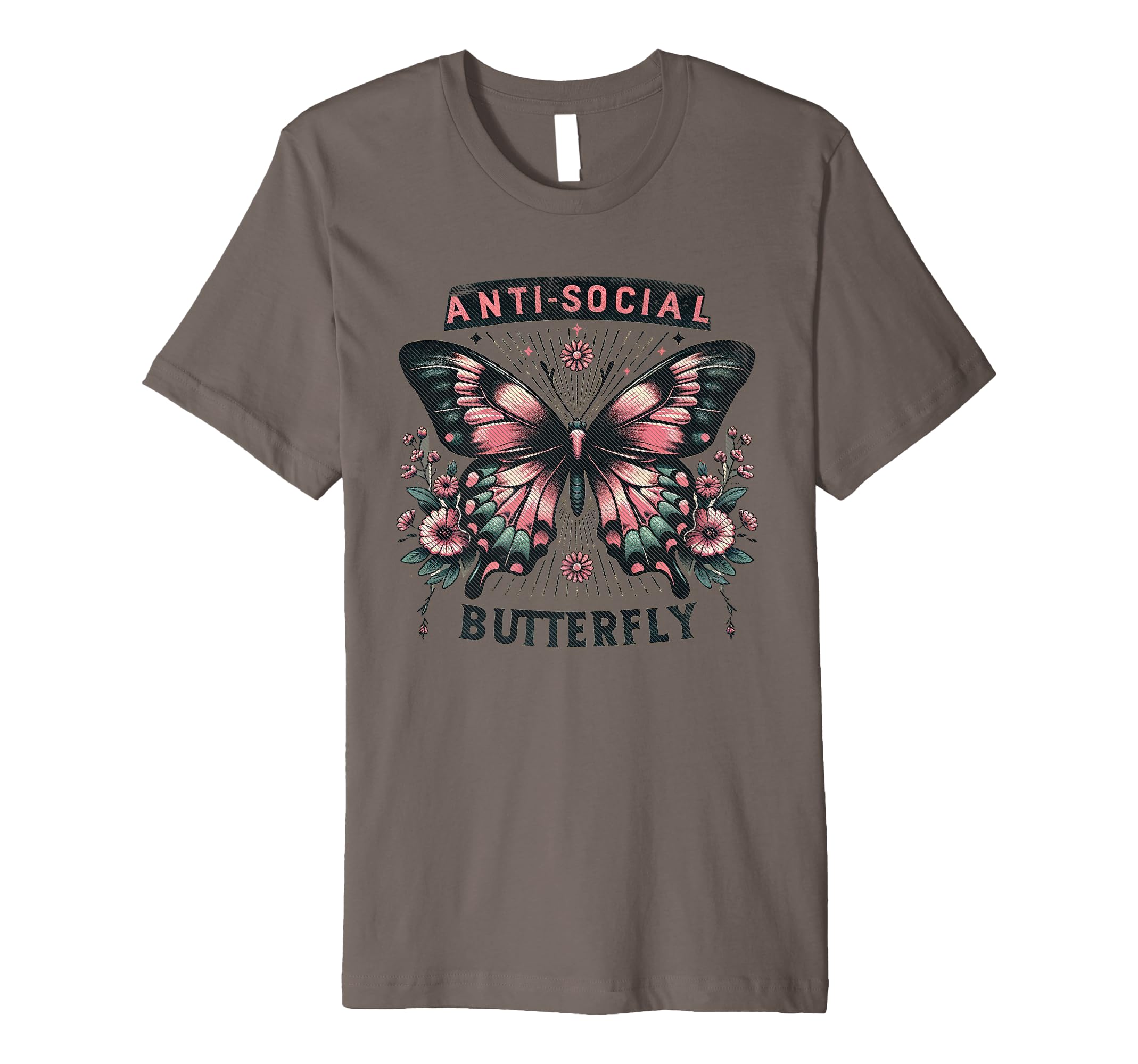 Sarcastic Antisocial Butterfly Introvert T-Shirt - Custom Art Print Unisex - T-Shirt, Sweatshirt, Hoodie