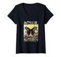 Womens Antisocial Butterfly V Neck T-Shirt - Minimalist Print Men Women - T-Shirt, Sweatshirt, Hoodie