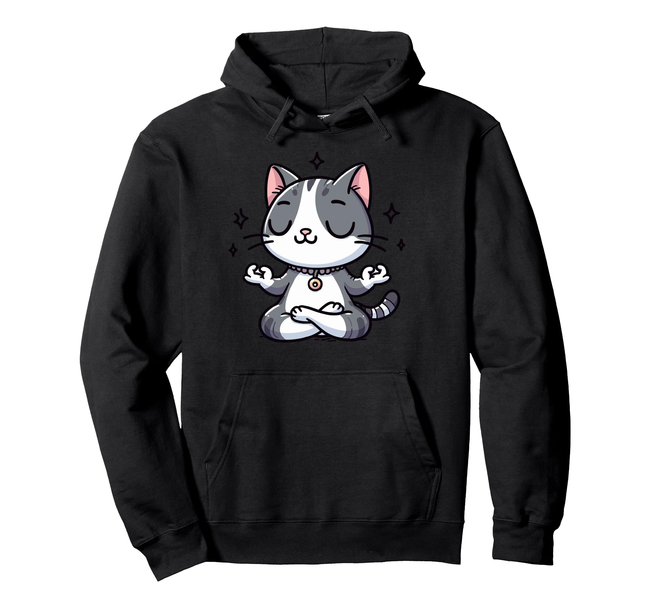 Meditation Cat Yoga Pose Relaxing Hoodie - Aesthetic Graphic Men Women - T-Shirt, Sweatshirt, Hoodie