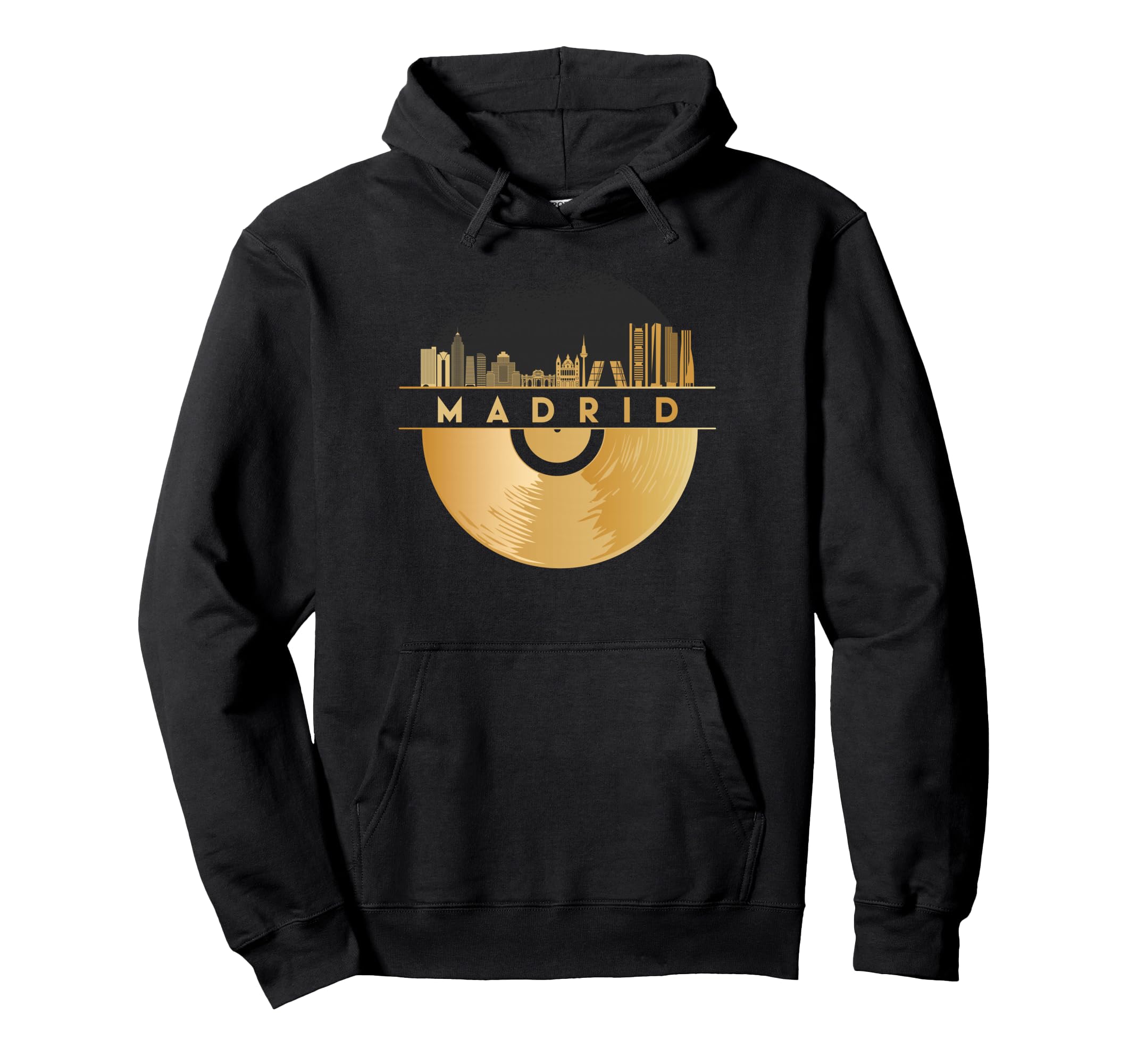 Vinyl Record Player Disco Music Hoodie - Minimalist Print for Adults - T-Shirt, Sweatshirt, Hoodie