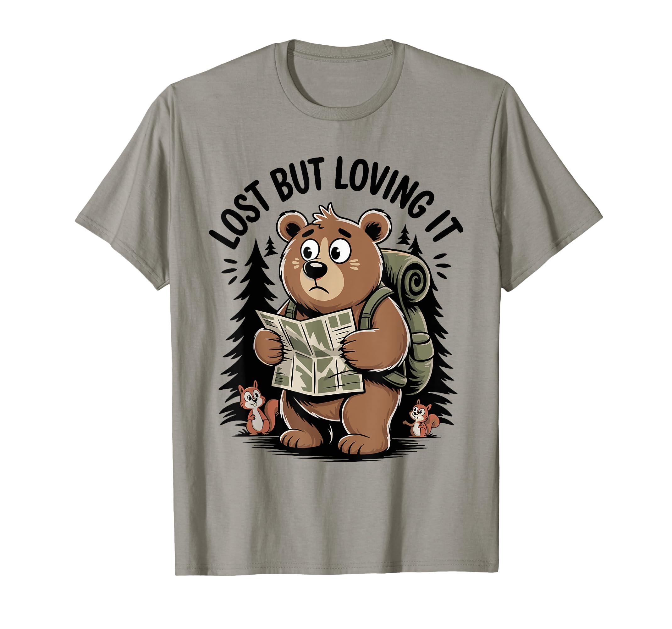 Overthinkers Hiking Club Anxious Bear T-Shirt - Custom Art Print for Adults - T-Shirt, Sweatshirt, Hoodie