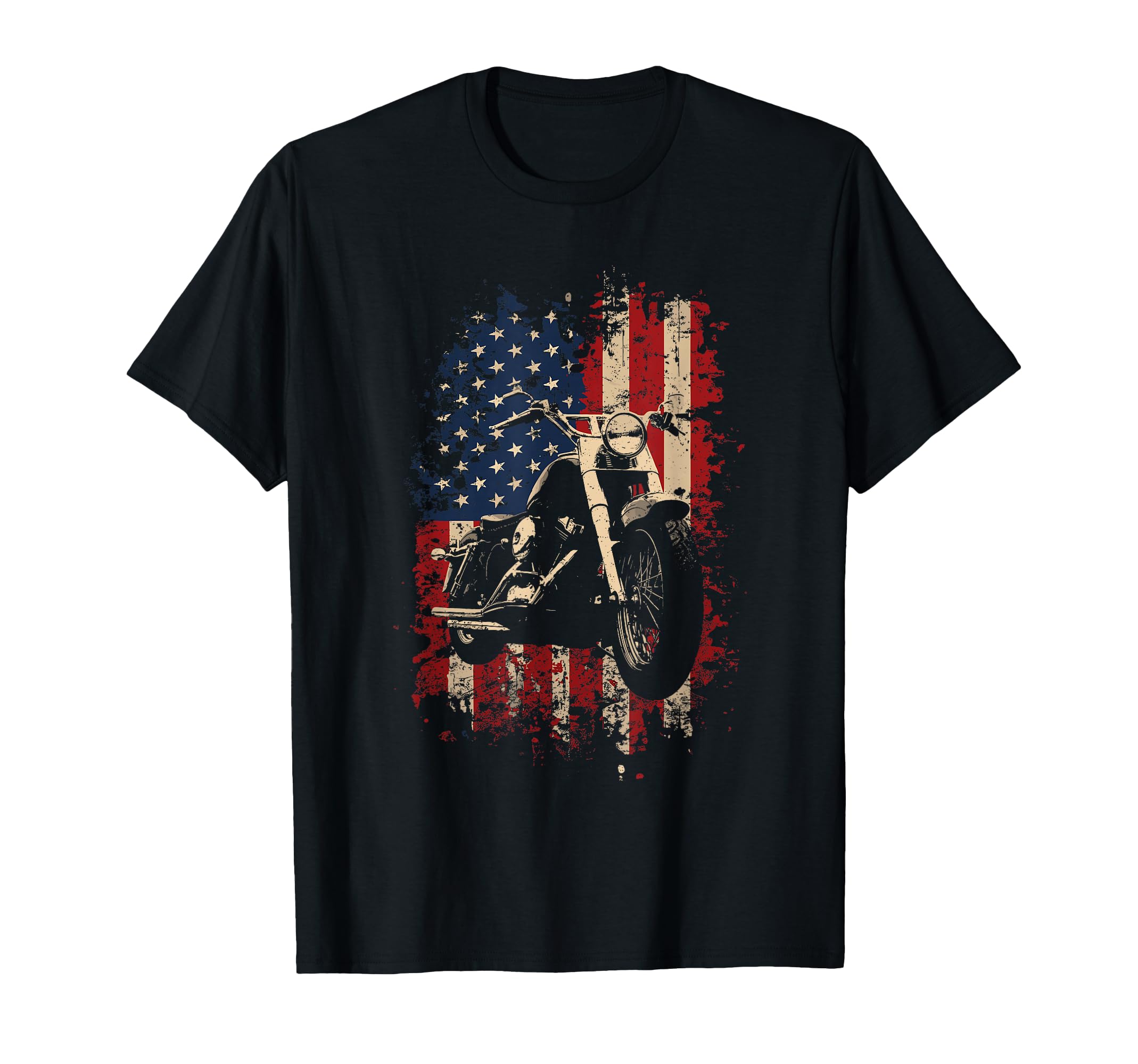 Motorcycle Patriotic Flag Lovers Biker T-Shirt - Aesthetic Graphic Unisex - T-Shirt, Sweatshirt, Hoodie