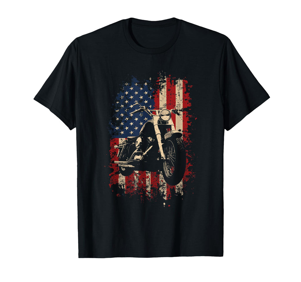 Motorcycle Patriotic Flag Lovers T-Shirt - Streetwear Style Men Women - T-Shirt, Sweatshirt, Hoodie
