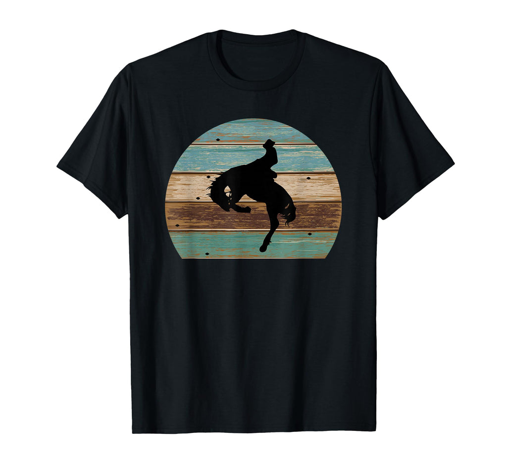 Distressed Western Cowboy Riding T-Shirt - Fun Novelty Design Men Women - T-Shirt, Sweatshirt, Hoodie