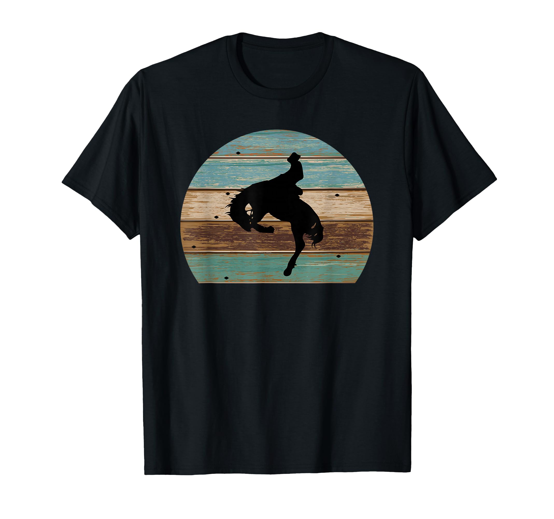 Distressed Western Cowboy Riding T-Shirt - Fun Novelty Design Men Women - T-Shirt, Sweatshirt, Hoodie