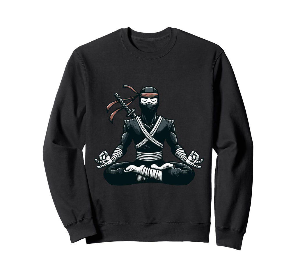 Meditation Ninja Yoga Pose Relaxing Sweatshirt - Minimalist Print Unisex - T-Shirt, Sweatshirt, Hoodie