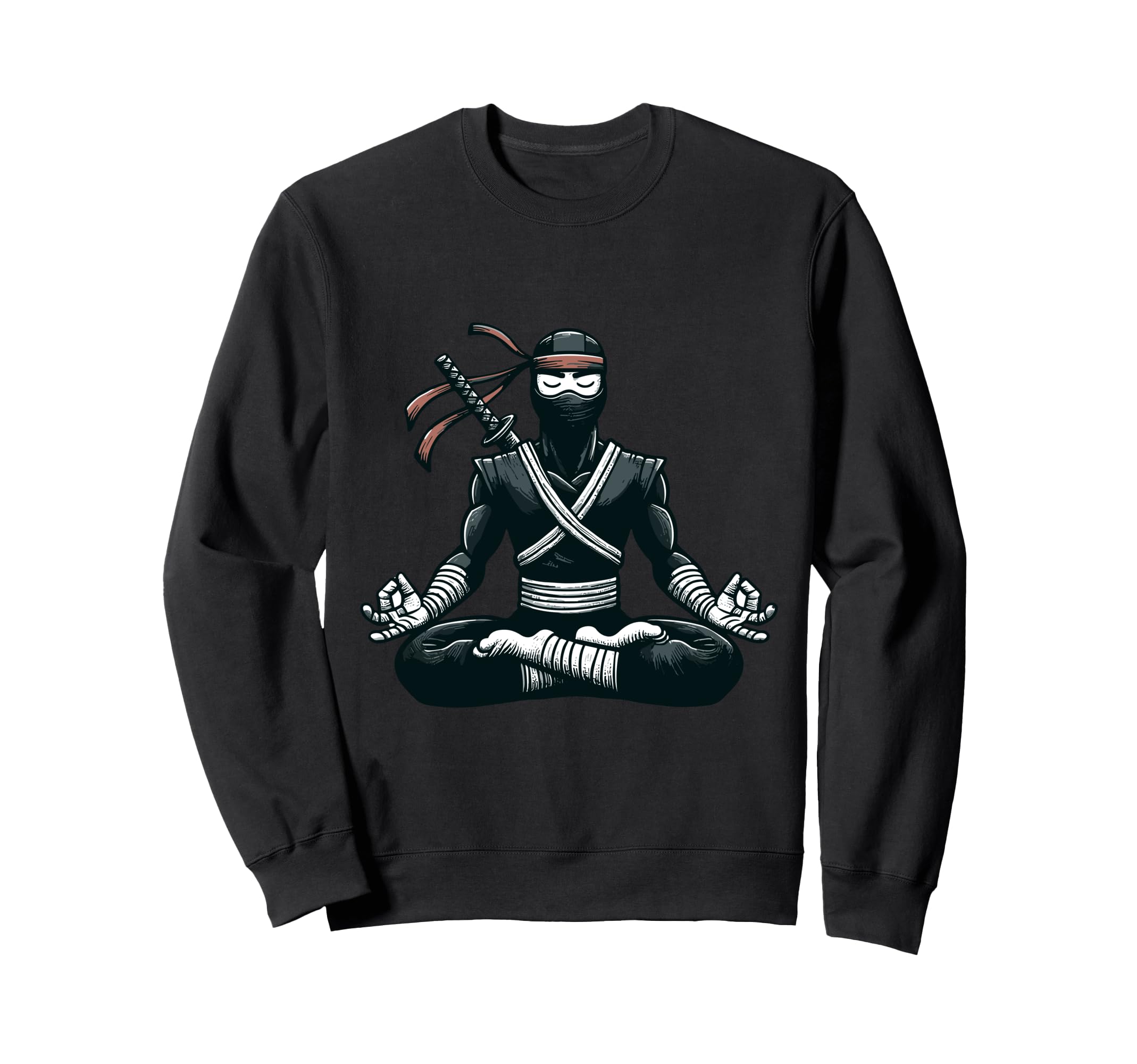 Meditation Ninja Yoga Pose Relaxing Sweatshirt - Minimalist Print Unisex - T-Shirt, Sweatshirt, Hoodie