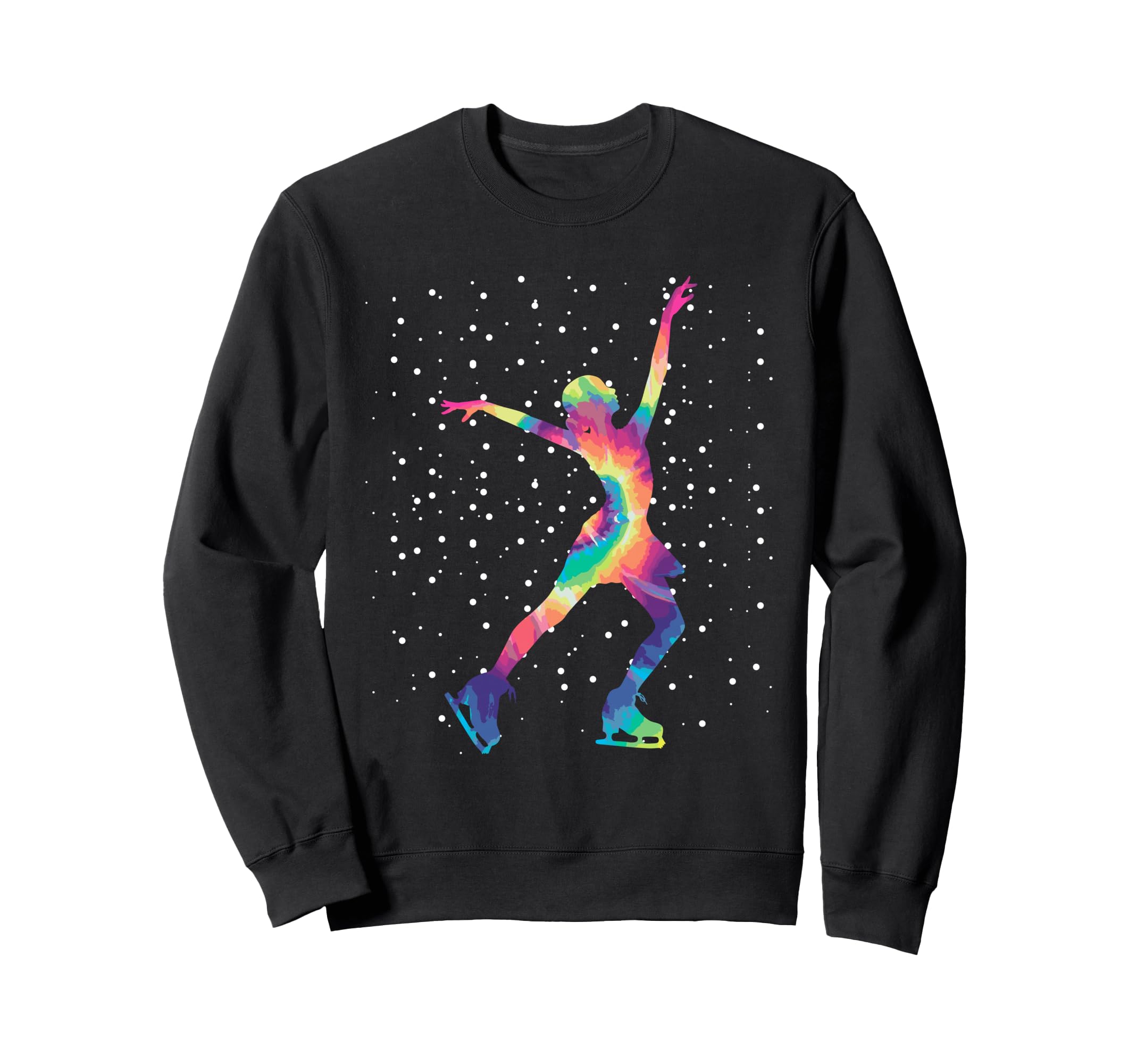 Vibrant Skater Snowfall Backdrop Sweatshirt - Casual Everyday Wear Unisex - T-Shirt, Sweatshirt, Hoodie