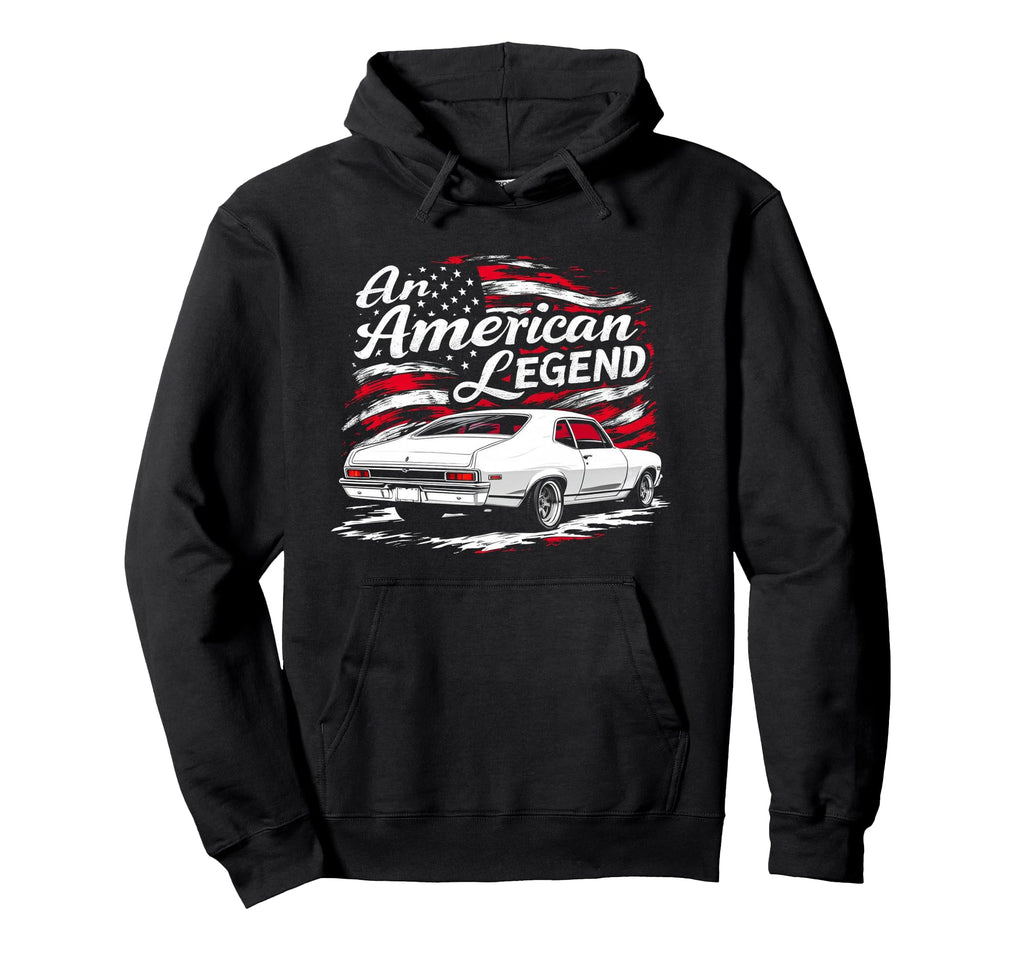 Nova Ss American Legend Usa Flag Muscled Car Hoodie - Graphic Print Unisex - T-Shirt, Sweatshirt, Hoodie