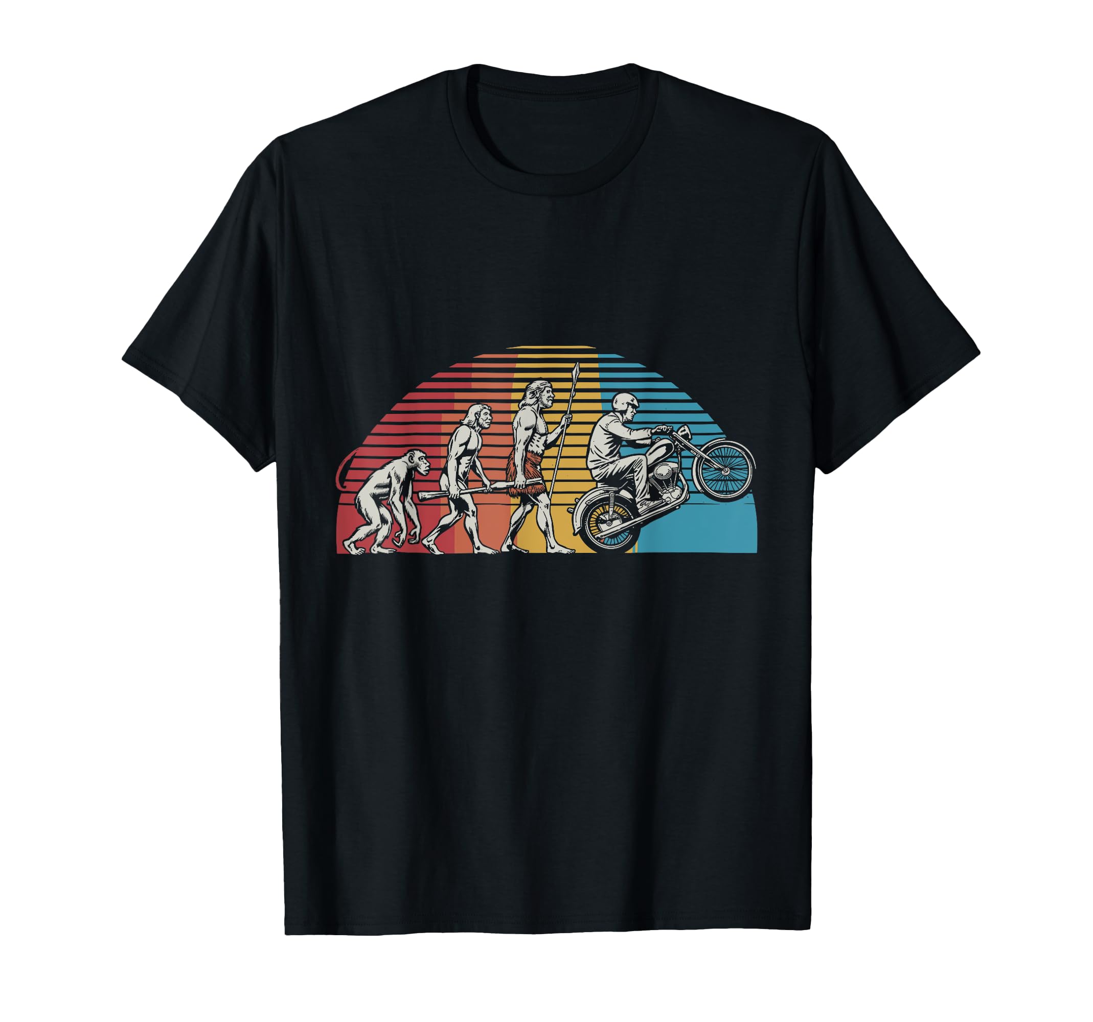 Motorcycle Evolution Human Biker T-Shirt - Fun Novelty Design Men Women - T-Shirt, Sweatshirt, Hoodie