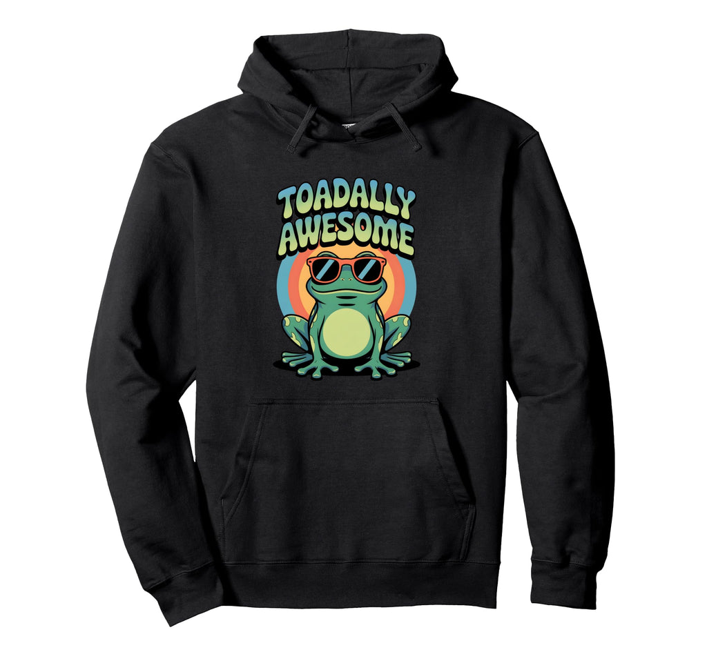 Toadally Awesome Funny Frog Visual Pun Hoodie - Minimalist Print Unisex - T-Shirt, Sweatshirt, Hoodie
