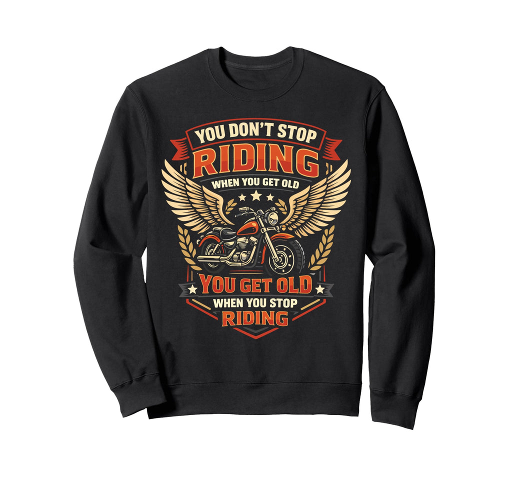 Motorcycle Biker Retired Grandpa Sweatshirt - Graphic Print Men Women - T-Shirt, Sweatshirt, Hoodie