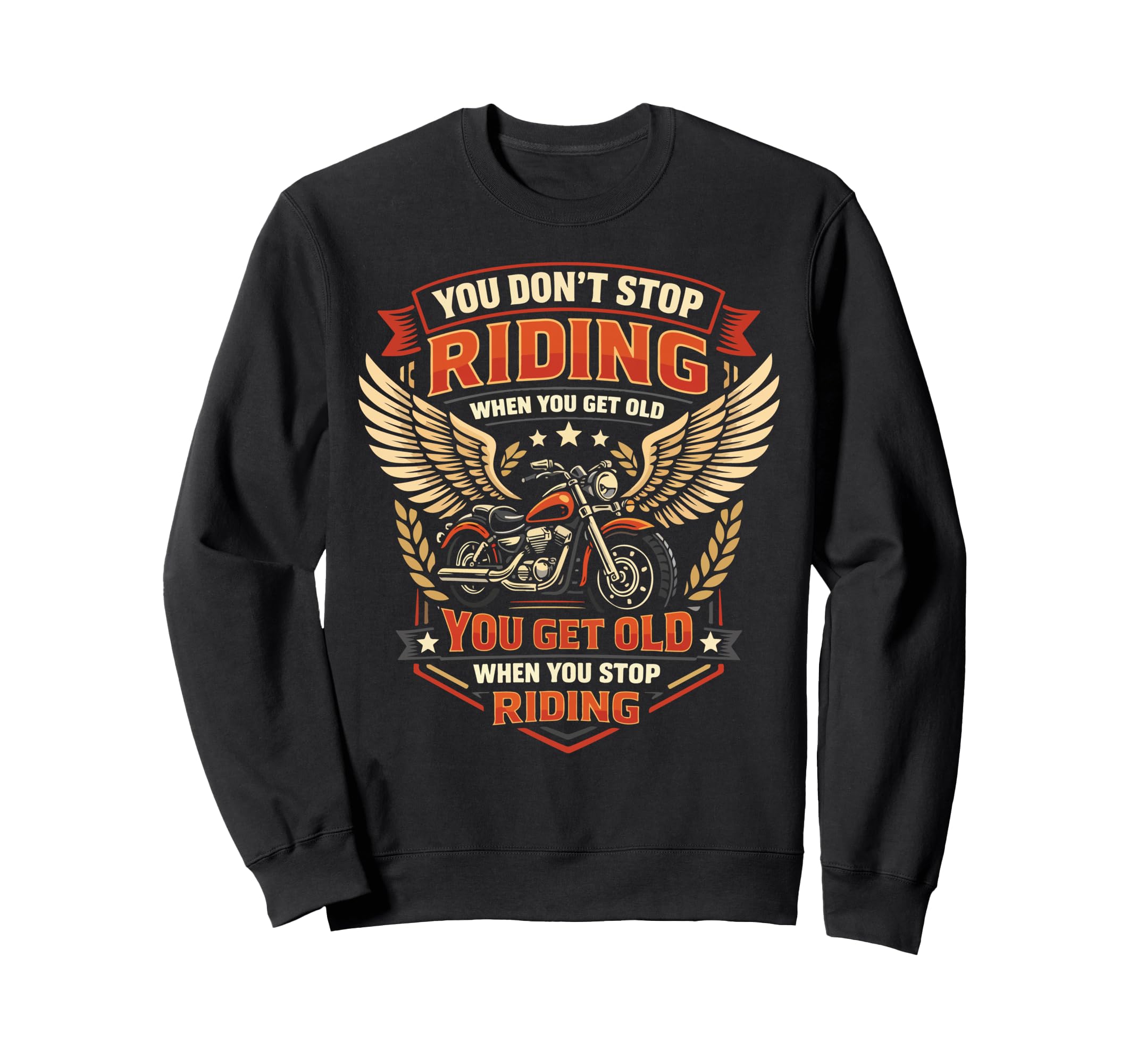 Motorcycle Biker Retired Grandpa Sweatshirt - Graphic Print Men Women - T-Shirt, Sweatshirt, Hoodie